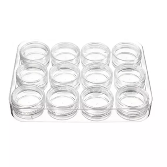 Баночки для зберігання пігменту, пластівців, втирки / прозорий / 12 шт/конт
