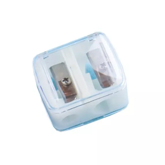 Стругачка для косметичних олівців подвійна / Біла