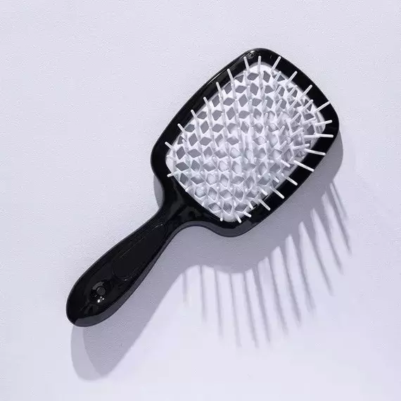 Hollow Comb / Гребінець для волосся Superbrush Plus / Чорний з білим