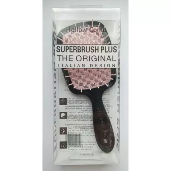 Hollow Comb / Гребінець для волосся Superbrush Plus / Чорний з пудровим