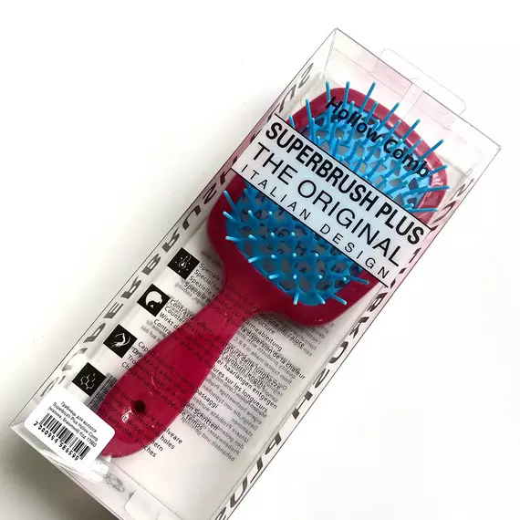 Hollow Comb / Гребінець для волосся Superbrush Plus / Малина з блакитним