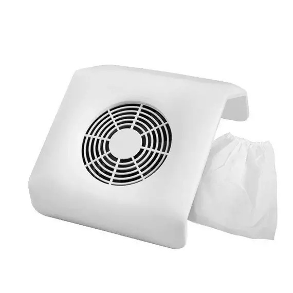 Настільна біла витяжка з еко-шкіри (м'яка) для збирання пилу / 30 Вт.