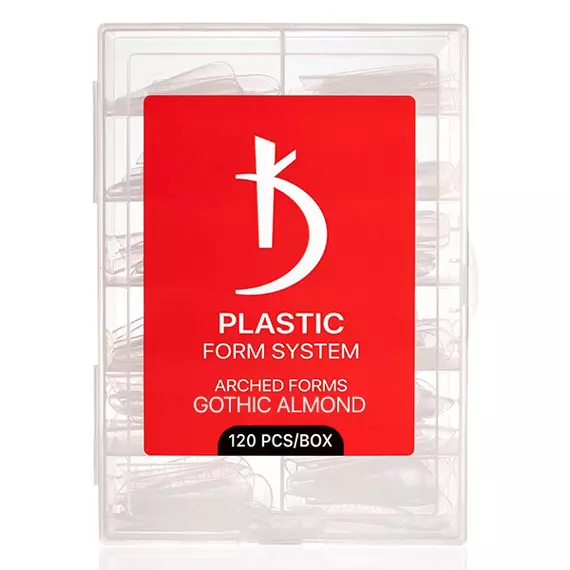 Kodi / Багаторазові пластикові форми для нарощування нігтів / Arched forms Gothic Almond / 120 шт/уп