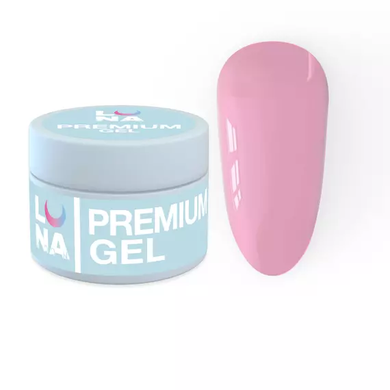 LUNA / Premium Gel №15 / Гель для нарощування / молочно-рожевий