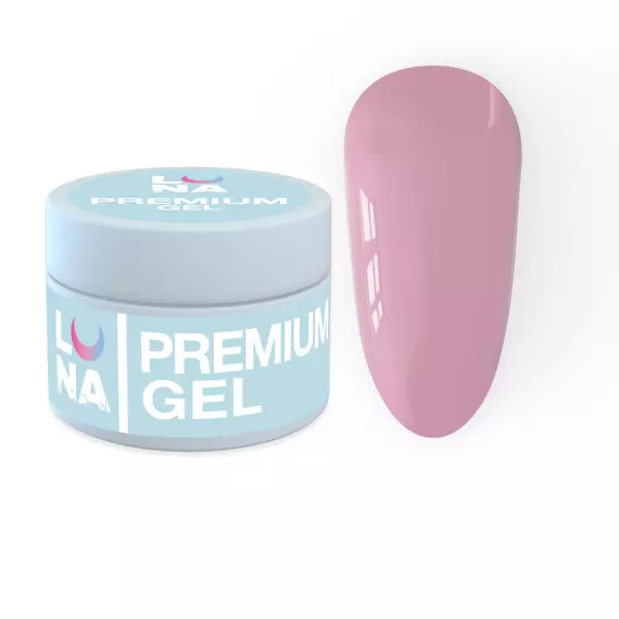 LUNA / Premium Gel №21 / Гель для нарощування / пудровий рожевий