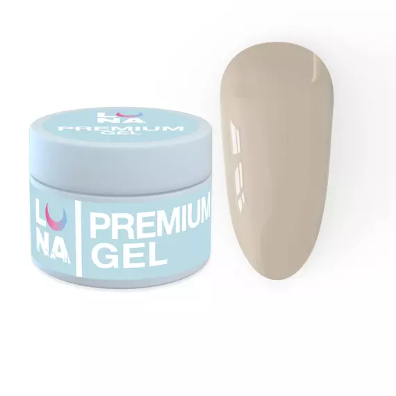 LUNA / Premium Gel №23 / Гель для нарощування / сіро-бежевий