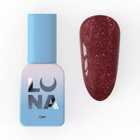 LUNA / Гель-лак / Color Reflection №211 / світловідбиваючий темно-червоний з червоними блискітками / 13 мл