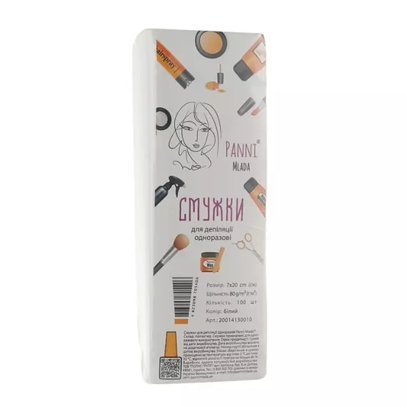 Panni Mlada / Смужки для депіляції / 7х20 см, паперові 80 г/м2, / 100 шт