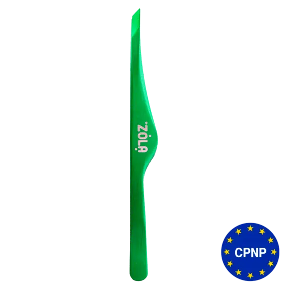 ZOLA / Пінцет скошений професійний для брів / GREEN