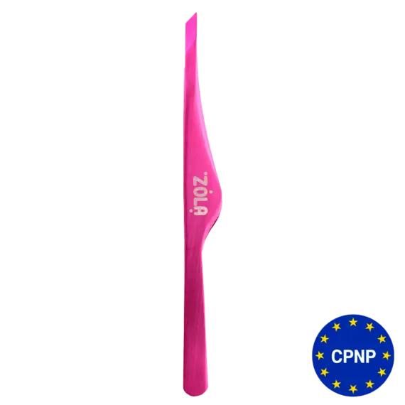 ZOLA / Пінцет скошений професійний для брів / PINK