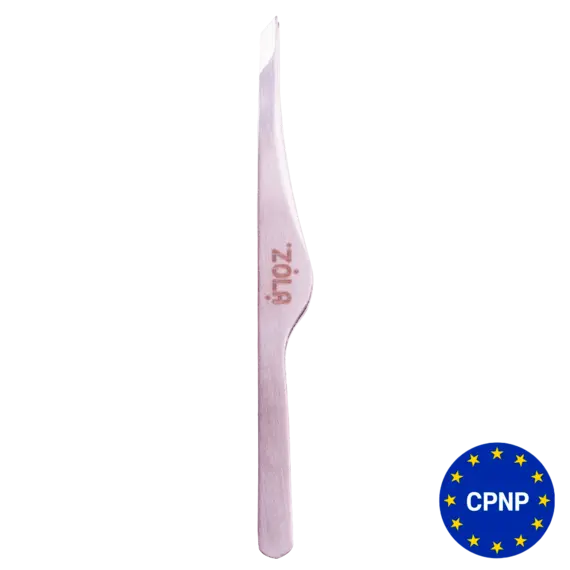 ZOLA / Пінцет скошений професійний для брів / SILVER