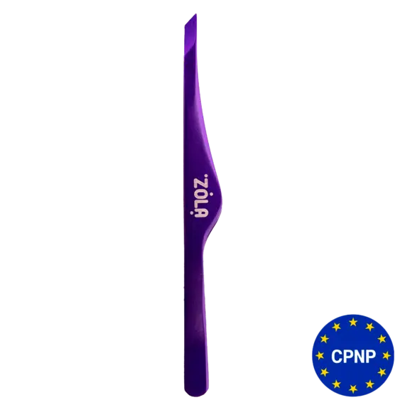 ZOLA / Пінцет скошений професійний для брів / VIOLET
