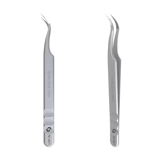 Staleks / Пінцет з насічками для вій / EXPERT 45 TYPE 1