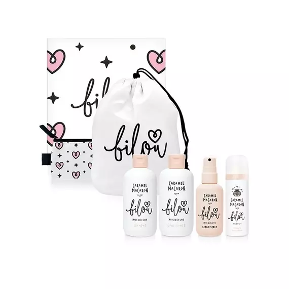 BILOU Reiseset / Набір 4в1 для догляду за волоссям та тілом у косметичці