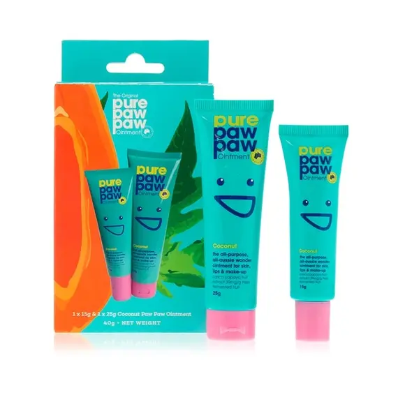 Pure Paw Paw / Набір відновлюючих бальзамів для губ Duo Coconut