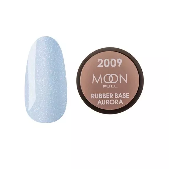 MOON FULL / Rubber Base Aurora №2009 / блакитна з дрібним шиммером