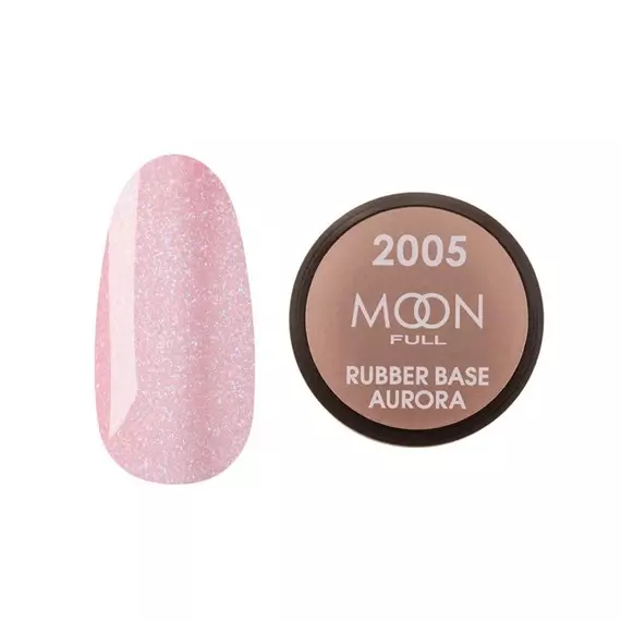 MOON FULL / Rubber Base Aurora №2005 / рожева із дрібним шиммером