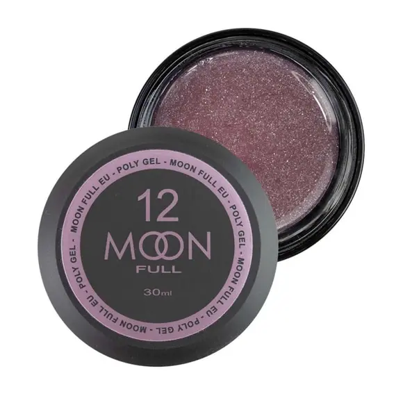 MOON FULL / Poly Gel №12 / рожево-металевий із шиммером (Розпродаж. Термін придатності в описі)