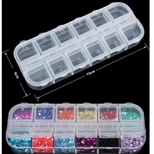 Kodi / Пластиковий контейнер для страз / 12 відсіків