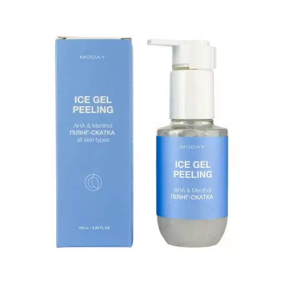 MODAY / Відлущуюча пілінг-скатка для обличчя / Ice gel peeling на основі AHA кислот та ментолу / 100 мл
