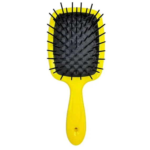 Janeke / Гребінець для волосся / Жовта з чорним / Superbrush