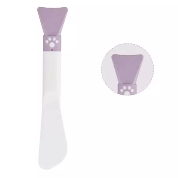 Gecomo / Лопатка силіконова для нанесення масок 2 в 1 / біло-фіолетова