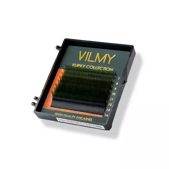 Вії VILMY KLIPKY / two-tone / green / Мікс / 8 ліній
