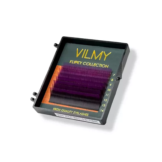 Вії VILMY KLIPKY / two-tone / violet / Мікс / 8 ліній