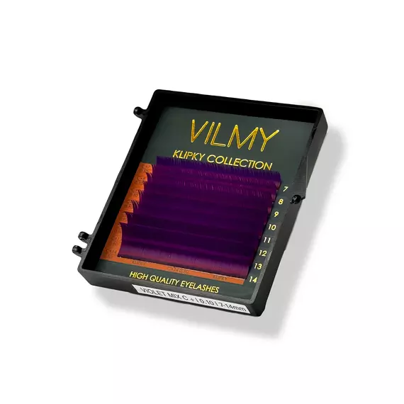 Вії VILMY / KLIPKY / violet / Мікс / 8 ліній