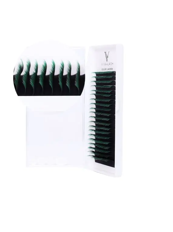 Вії Viva Lash / Мікс / Чорні з зеленими кінчиками