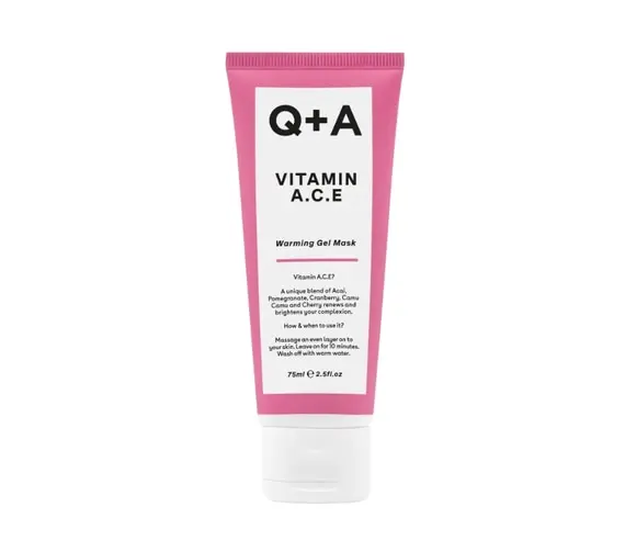 Q+A / Мультивітамінна маска для обличчя / Vitamin A.C.E. Warming Gel Mask / 75 ml