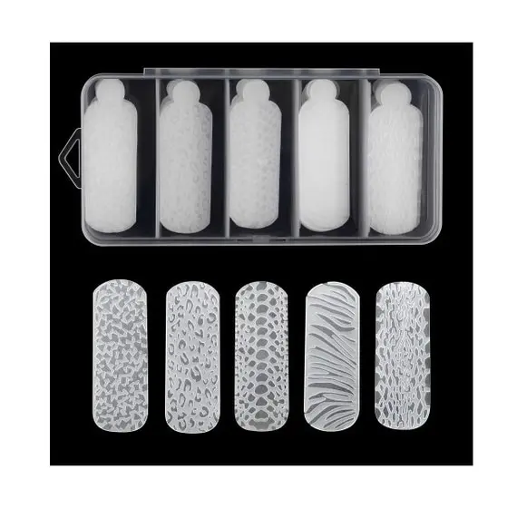 Kodi / Набір силіконових молд-трафаретів / Savage Decor Molds / 5 анімалістичних дизайнів по 12 шт. кожного