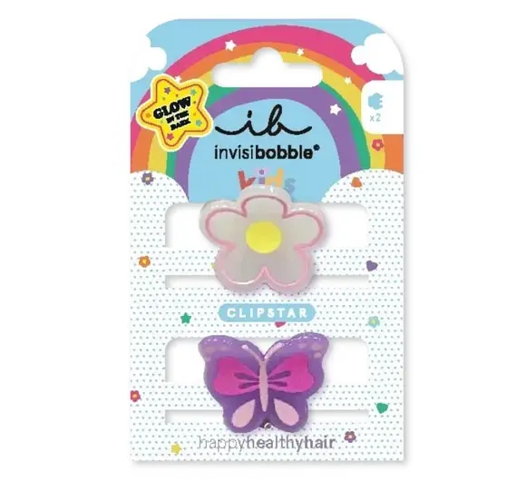 Invisibobble / Заколка для волосся / CLIPSTAR GLOW KIDS Happy Flower