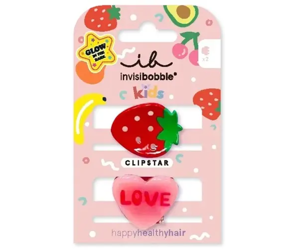 Invisibobble / Заколка для волосся / CLIPSTAR GLOW KIDS Frutti Strawberry