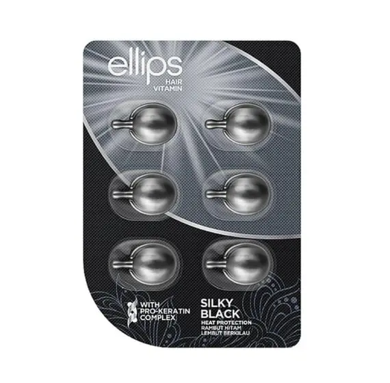 Ellips / Капсули (вітаміни) для волосся «Шовкова ніч» з про-кератиновим комплексом / Hair Vitamin Silky Black With Pro-Keratin Complex