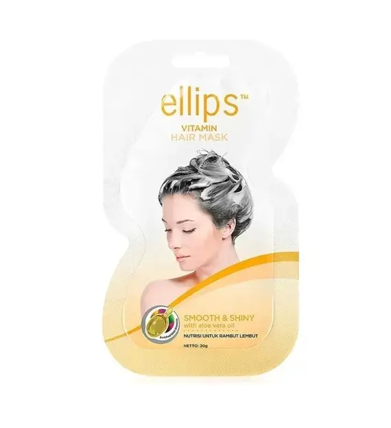 Ellips / Маска для волосся / «Розкішне сяйво» з олією алое вера / Vitamin Hair Mask Smooth & Shiny With Aloe Vera Oil / 20 г