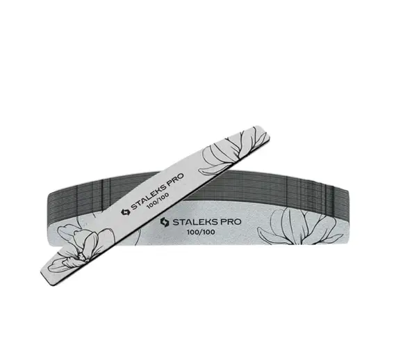 Staleks / Пилка для нігтів мінеральна / EXPERT 40 100/100 грит / (півмісяць) / 25 шт