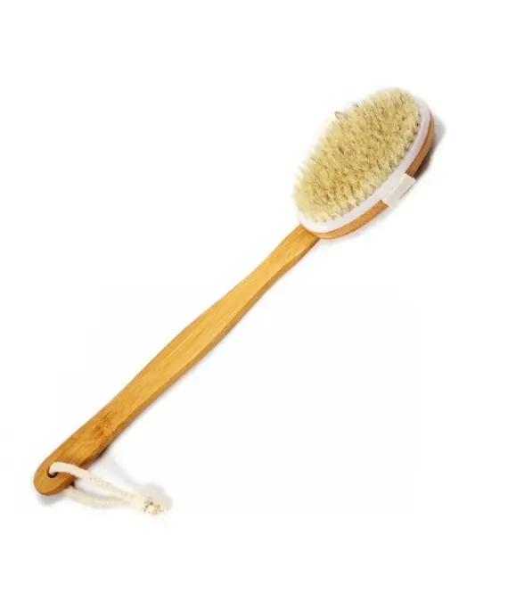 MODAY / Бамбукова масажна щітка для тіла / ВODY BRUSH / із 100% білою щетиною кабана