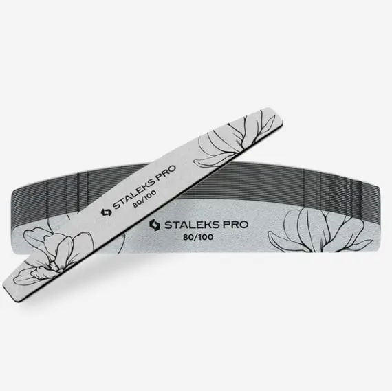 Staleks / Пилка півмісяць мінеральна / EXPERT 40 / 80/100 грит / (25 шт)