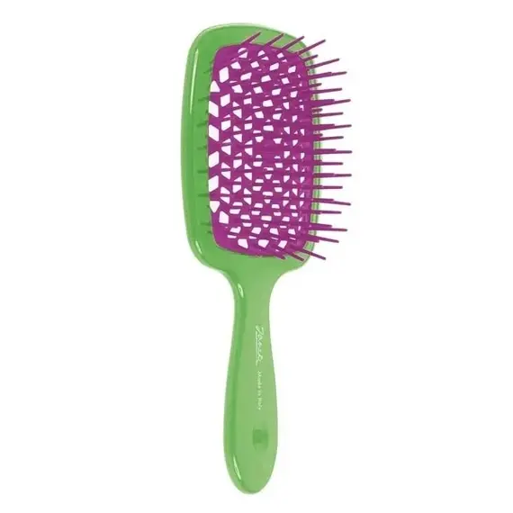 Janeke / Гребінець для волосся / салатовий з малиновим / Superbrush