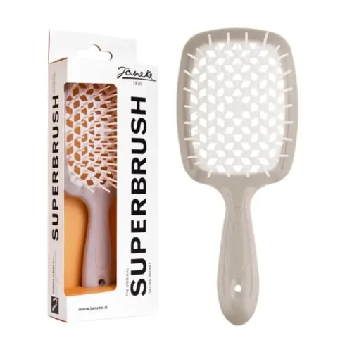 Janeke / Гребінець для волосся / Бежева з білим / Superbrush