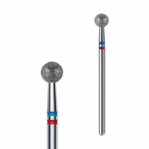 Formula Profi / Алмазна фреза куля з синьою та червоною насічками / Premium / 4 мм