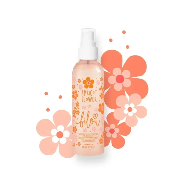 Bilou / Спрей для тіла з шиммером / Apricot Flower / 150 мл