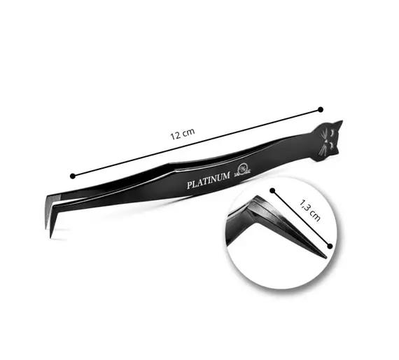 Platinum / Пінцет для вій / Lazer / Чорний котик