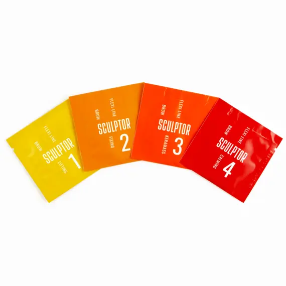 Sculptor / Комплекс для брів FLEXI LINE в саше 1.5ml /  №1+№2 + догляд (№3+№4) у подарунок