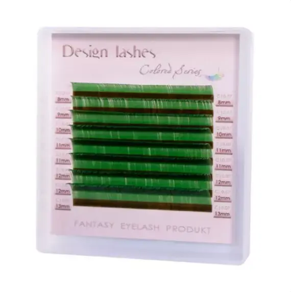 Вії Design Lashes / Зелені / Мікс / mini / 10 ліній