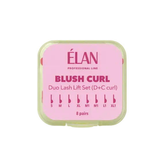 Elan / Комплект силіконових валиків для ламінування / BLUSH CURL /з вигинами D і C
