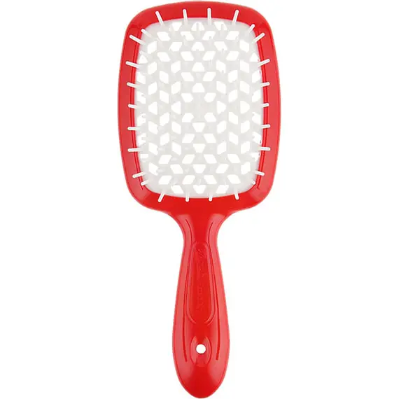 Janeke / Гребінець для волосся / червона з білим / Superbrush