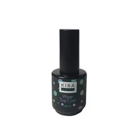 Kira Nails / Wipe Top Coat - закріплювач для гель-лаку з липким шаром / 15 мл