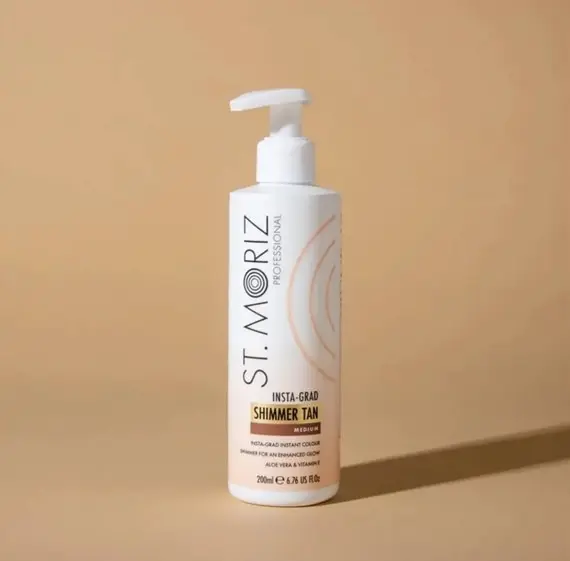 St.Moriz Pro / Автобронзант для обличчя та тіла з ефектом шиммера «середній»/ Insta-Grad Shimmer Tan / 200 мл